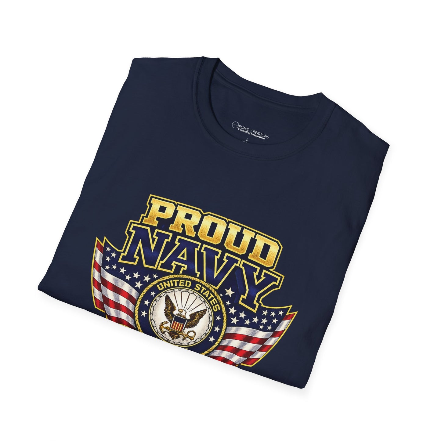 Proud Navy Brother T-Shirt — Navy Blue with U.S. Navy Emblem