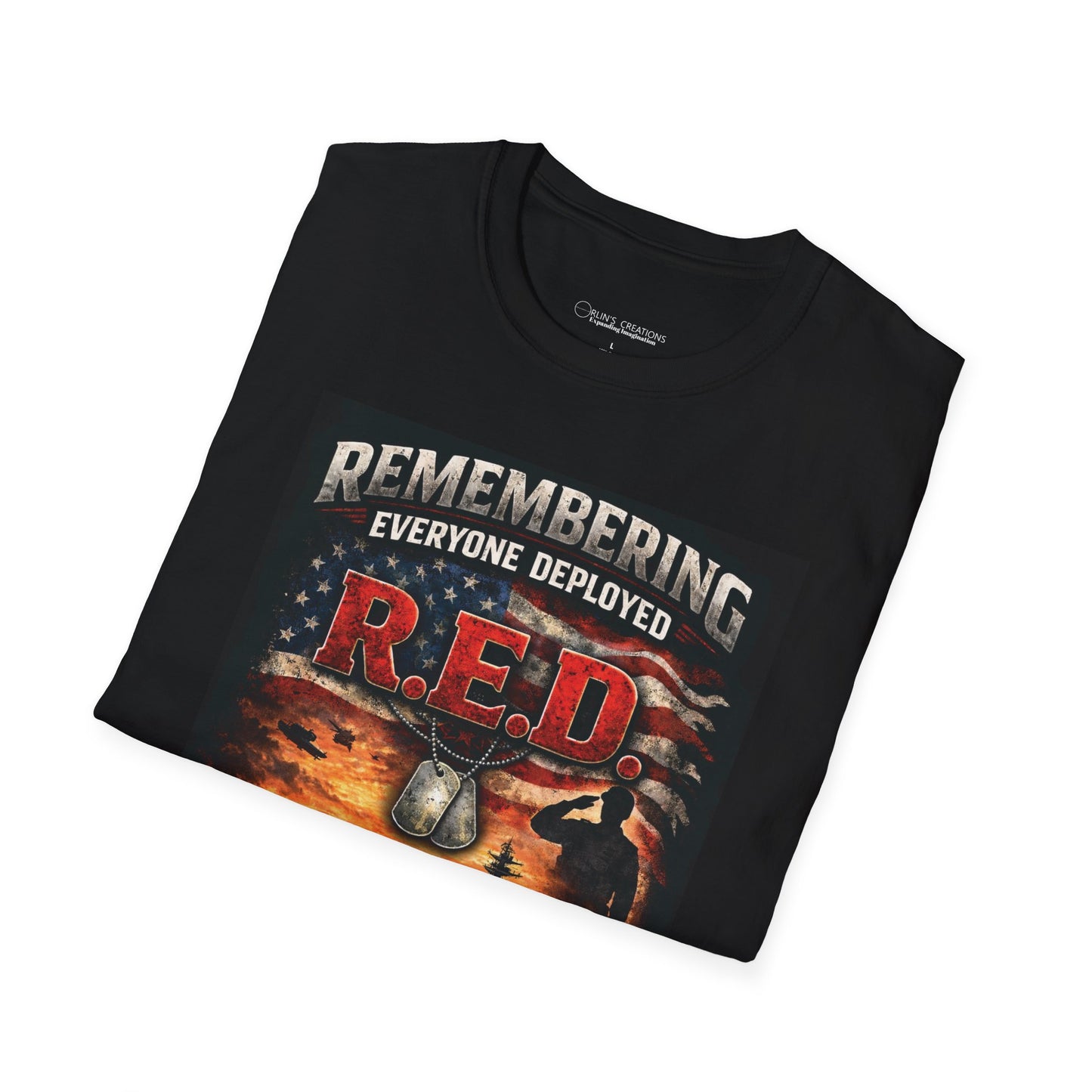 Remembering R.E.D. Military Tribute T-Shirt — "Remembering Everyone Deployed" Veteran Support Tee