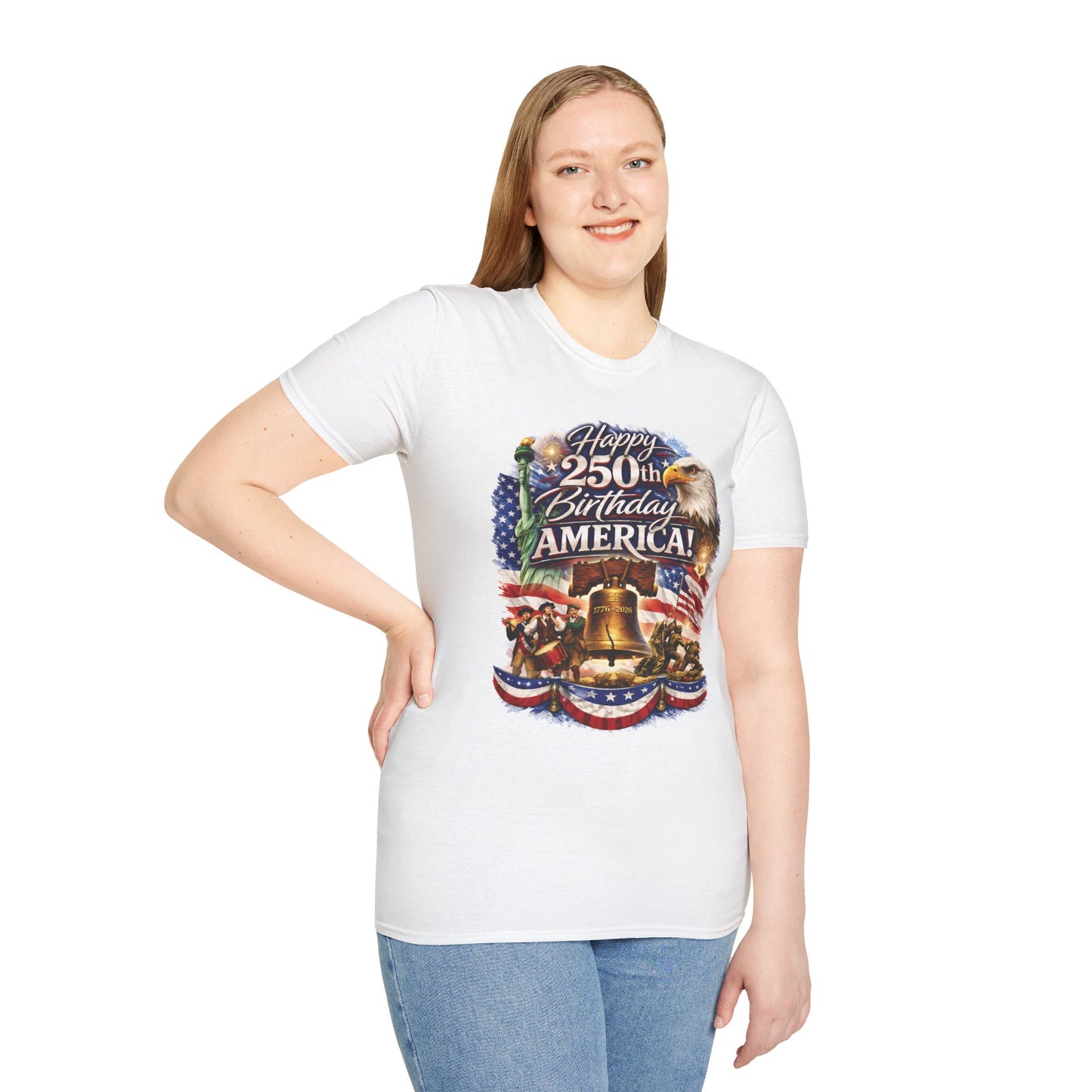 250th Birthday America T-Shirt — Patriotic Liberty Bell Eagle Tee