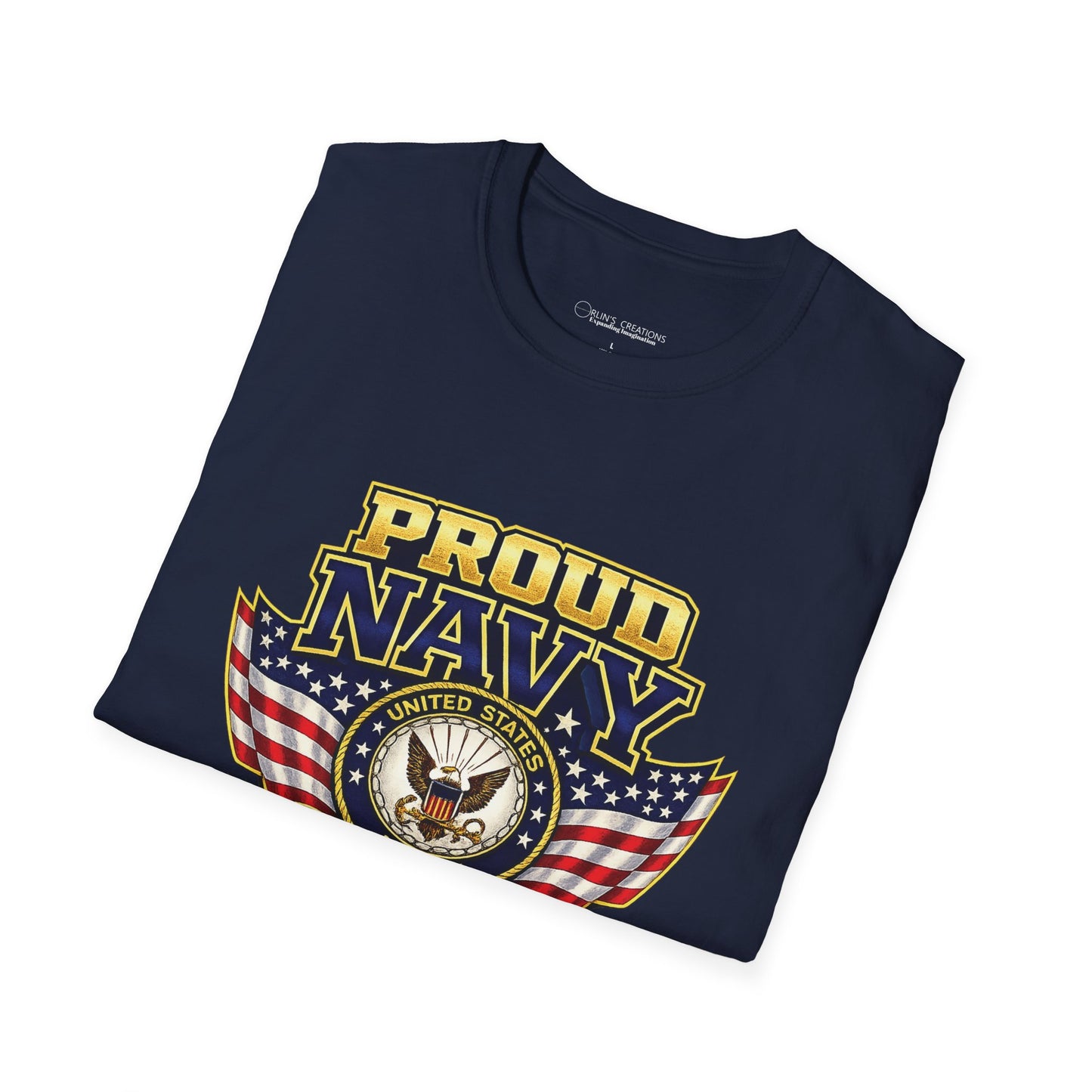 Proud Navy Uncle T-Shirt — Navy Blue with U.S. Navy Emblem